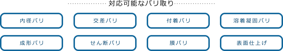 対応可能なバリ取り